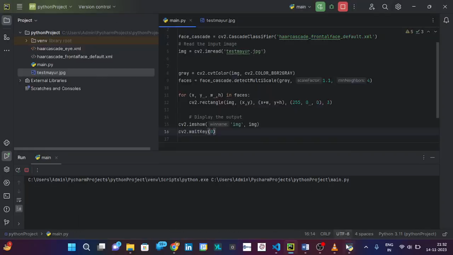Face recognition view
